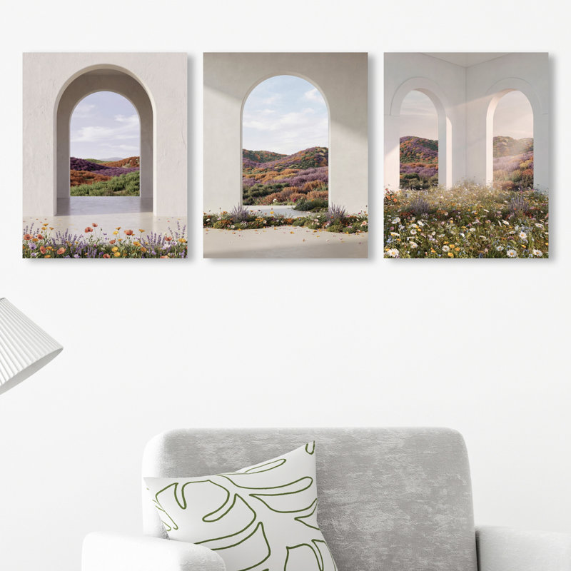 Paradise Arches Set Architecture Canvas Print by Oliver Gal, Black Frame, 16 x 20, 36"H x 45"W, Gallery Wrapped