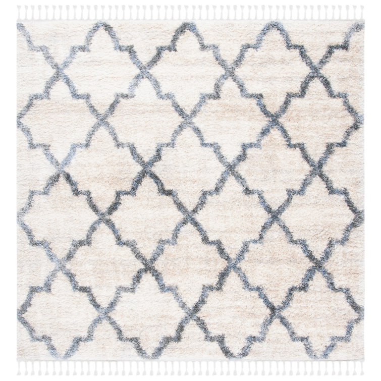 Calynn Fringe Shag Performance Geometric Rug