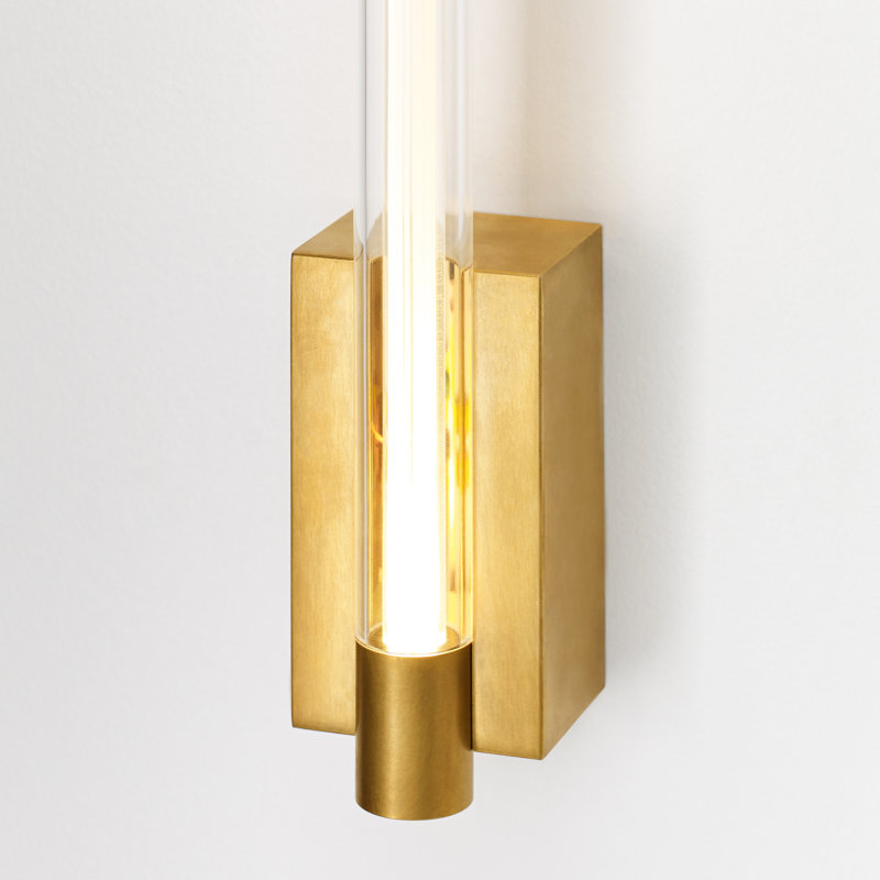 Phobos 1 - Light LED Armed Sconce, Natural Brass