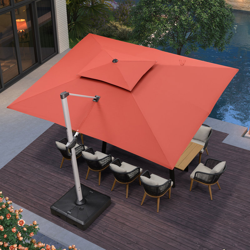304cm X 396cm Rectangular Cantilever Parasol, Terra