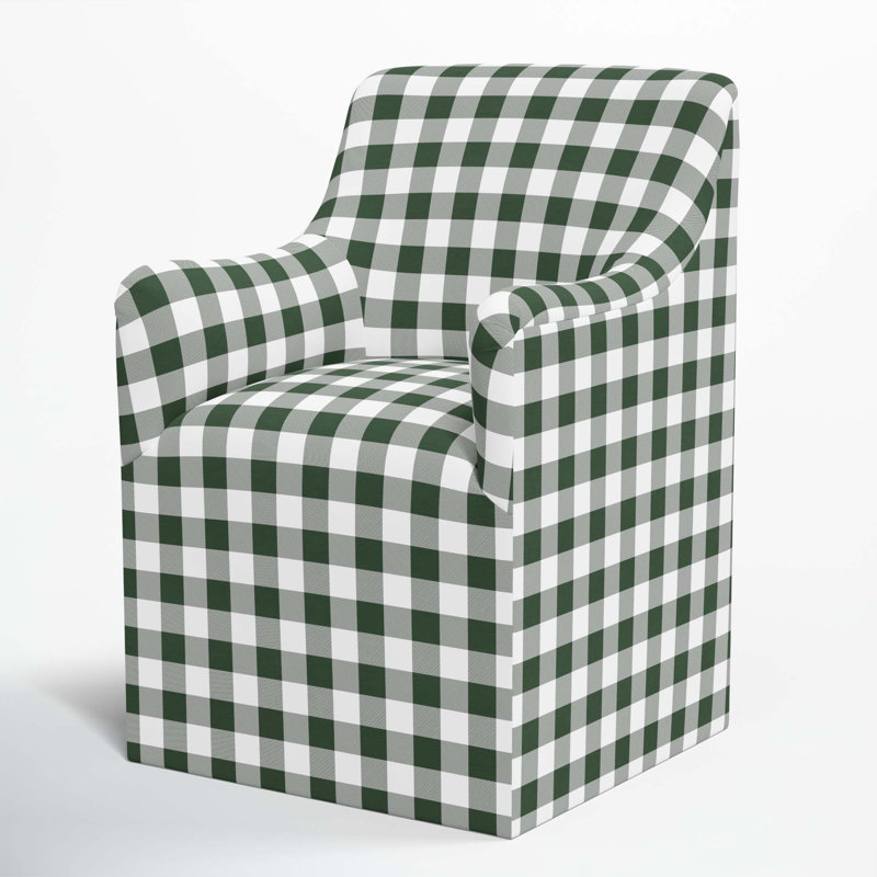 Howth Cotton Arm Chair, Classic Gingham Evergreen