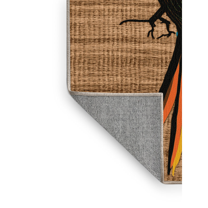 Washable Rainbow Bee eater Birds Area Rug, Runner 2' x 4'