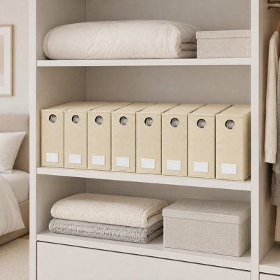 Foldable bedding sheet organizer set of 8 with viewing window, practical storage folder keepers for linen closet, works well for both queen‑size and king‑size bed linens