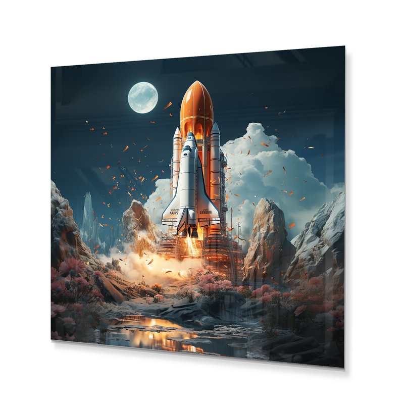 "Rocketship Cosmic Odyssey" sur, H 16 po x l 16 po x P 1 po