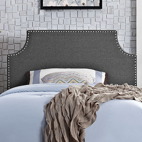 Tête de lit double en vinyle Laura, Simple, Grey Performance Velvet