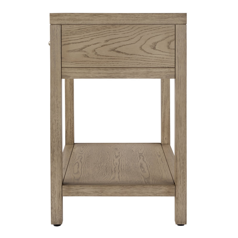 Nora 30 in. W Wood 1 Drawer Wide Nightstand with Shelf, Light Oak