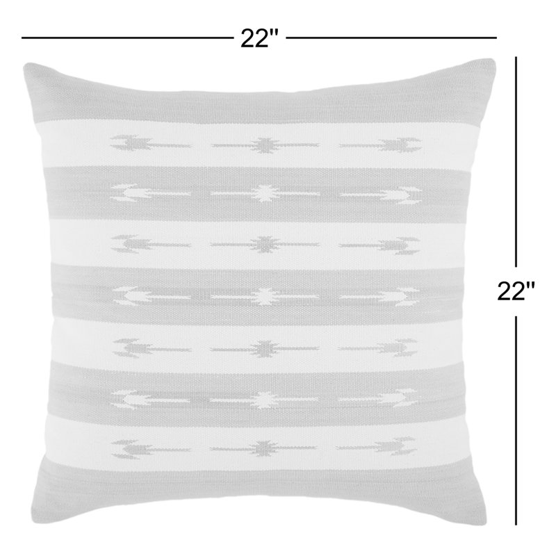 Coussin 100% coton Estela, Taupe/crème, Housse de coussin seulement - sans coussin