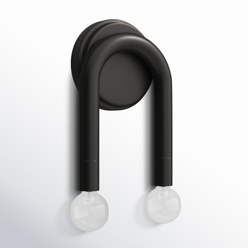 Yula 2-Light Wall Sconce in Matte Black, Matte Black