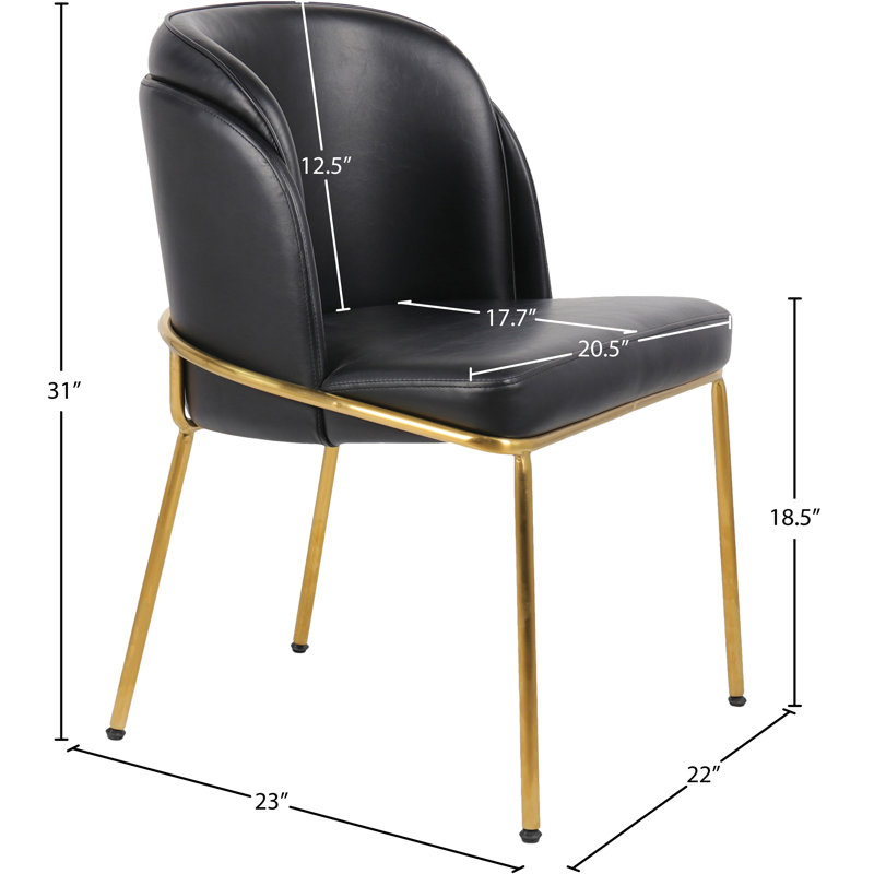 Chaise d'appoint Jagger, Cuir végétalien noir