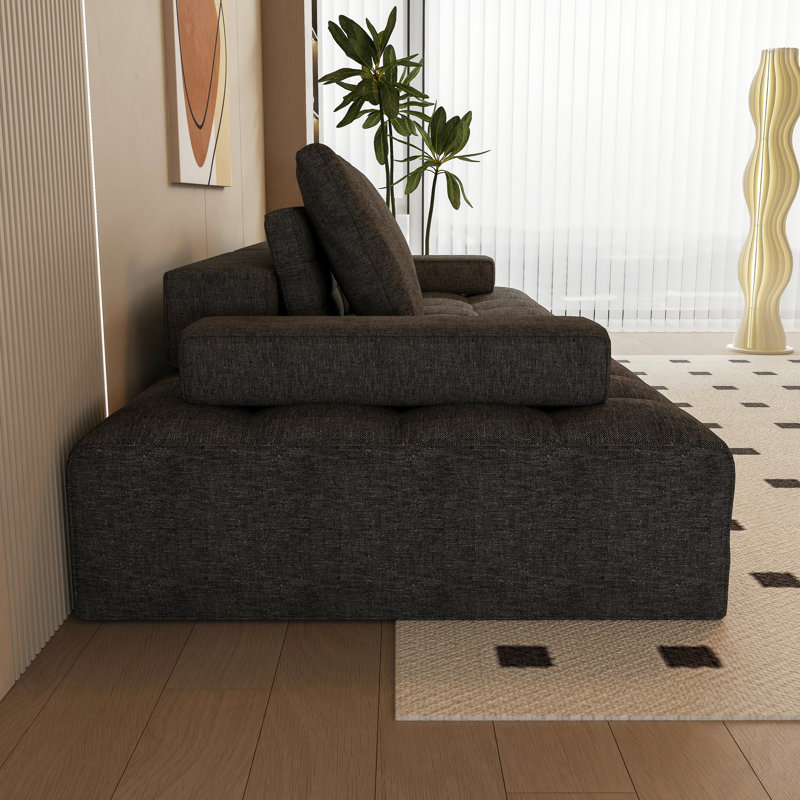 2 places pour le salon avec une conception modulaire confortable et personnalisable, des coussins en mousse de soutien à haute densité gris, un dossier coussiné, un matériau principal, des sièges très profonds à mémoire de forme