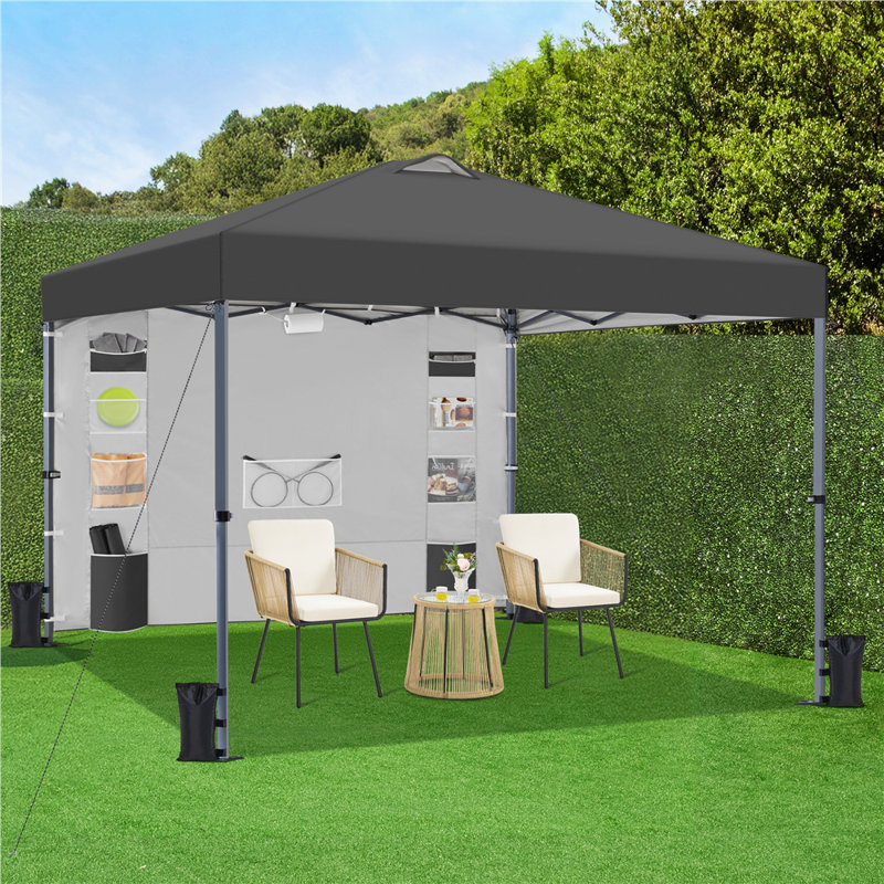 Metal Pop Up Canopy, 302cm W x 302cm D, Dark Gray