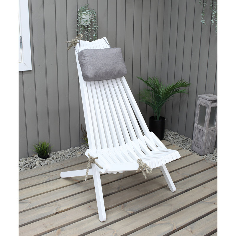 Israel Pine Outdoor Armless Lounge Chair, White