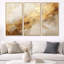 «Beige and Gold Marble Lightning I», ensemble d'art mural sur toile à formes abstraites-112014601-107747022