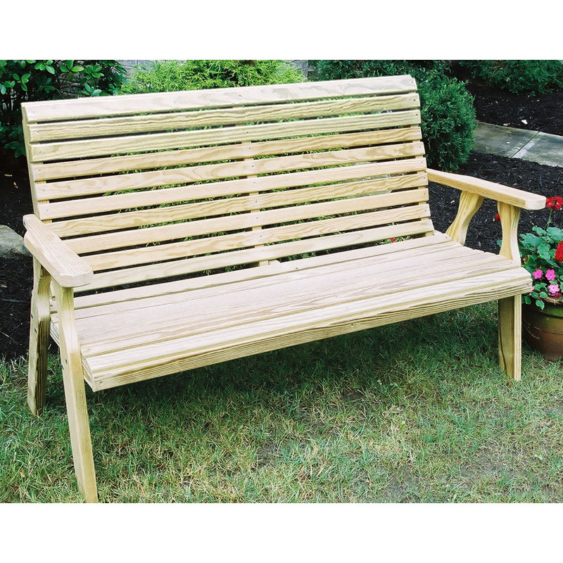 Stainless Steel Outdoor Bench, 38" H x 64" W x 29" D