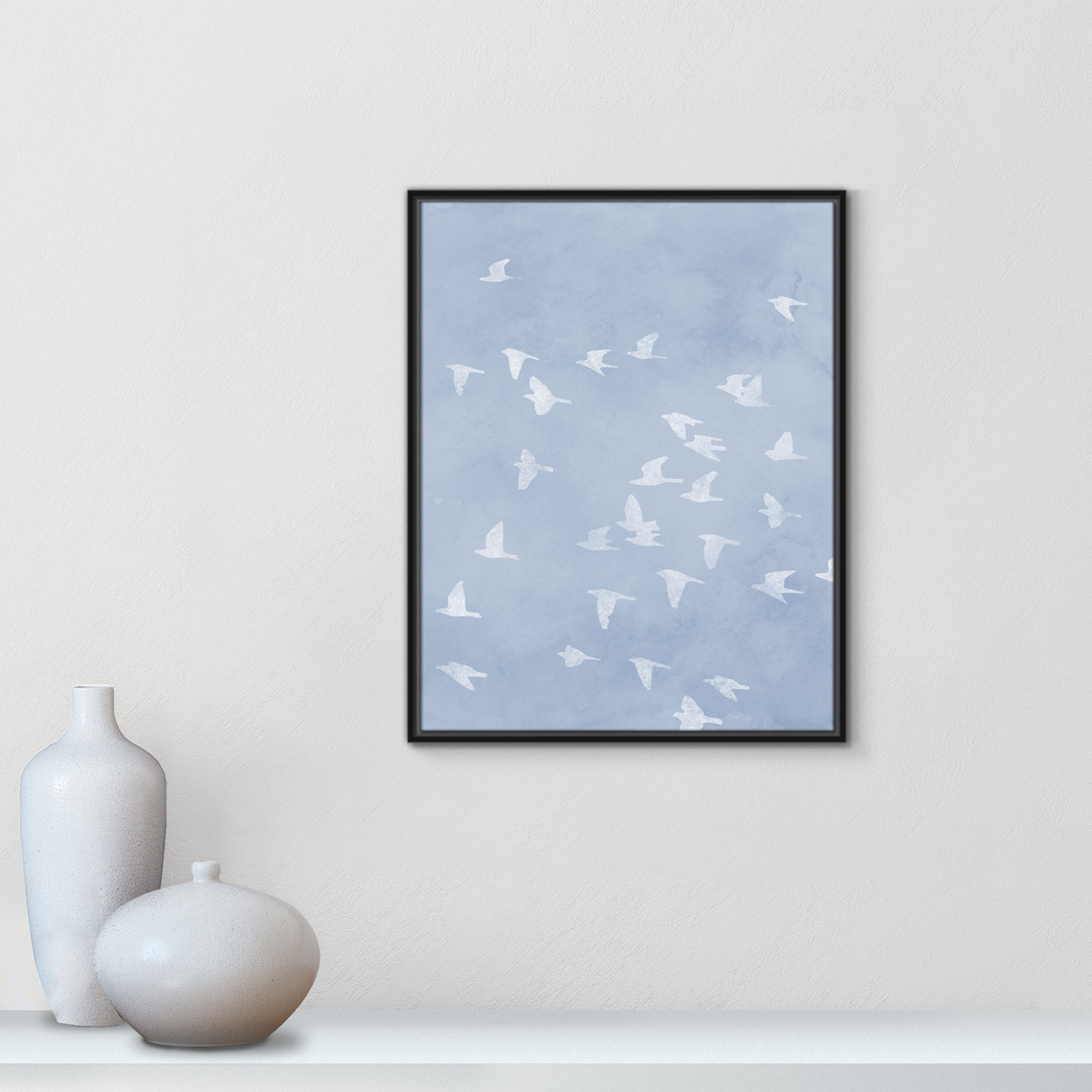 Flying Friends Print by Marcus Prime, 23.5'' W x 29.5'' H, Black Floater