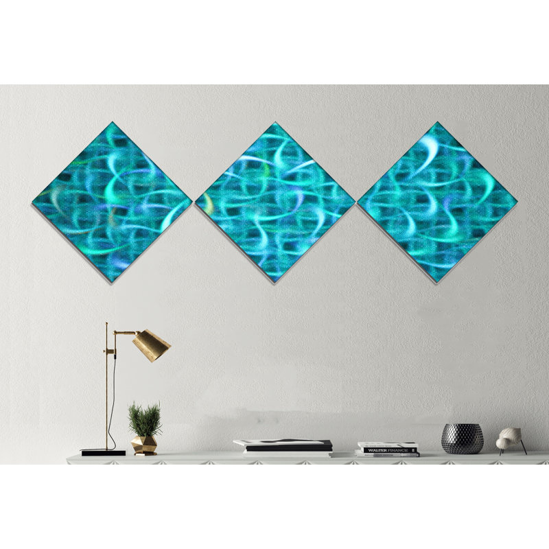 « turquoise aquarelle fractal pattern », impression à multiples images sur toile