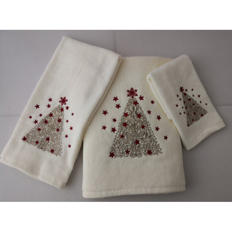 Christmas Snowflake Kitchen Dish Towels Set of 2 100% cotton