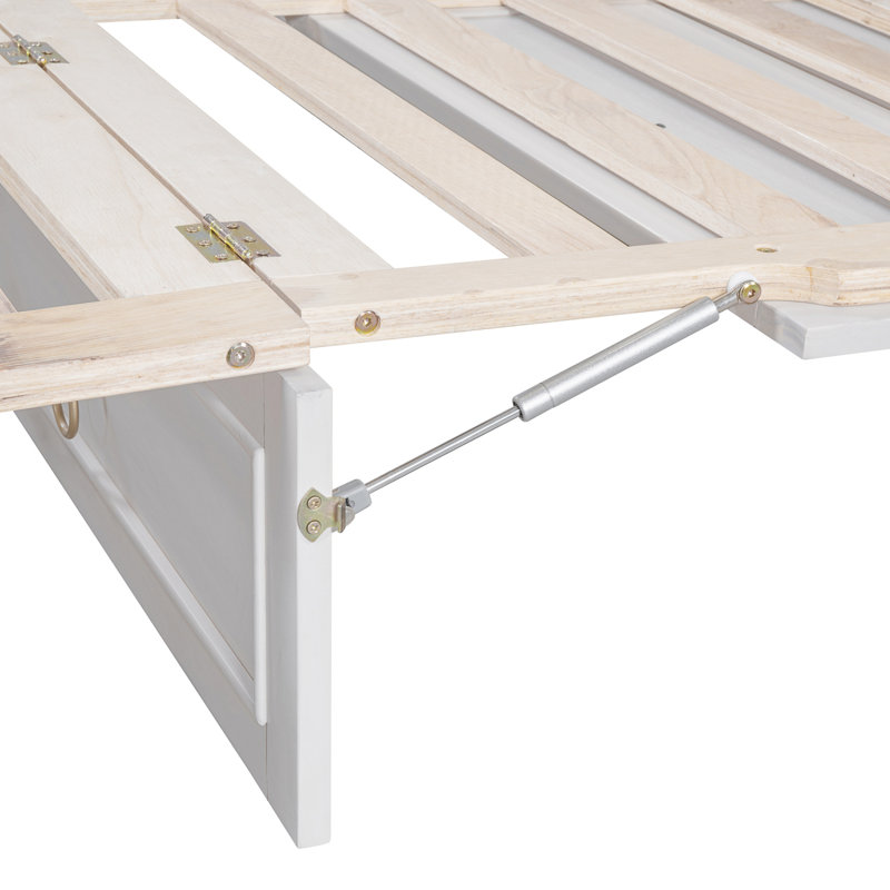 Murphy Bed With Large Drawers, White, Queen