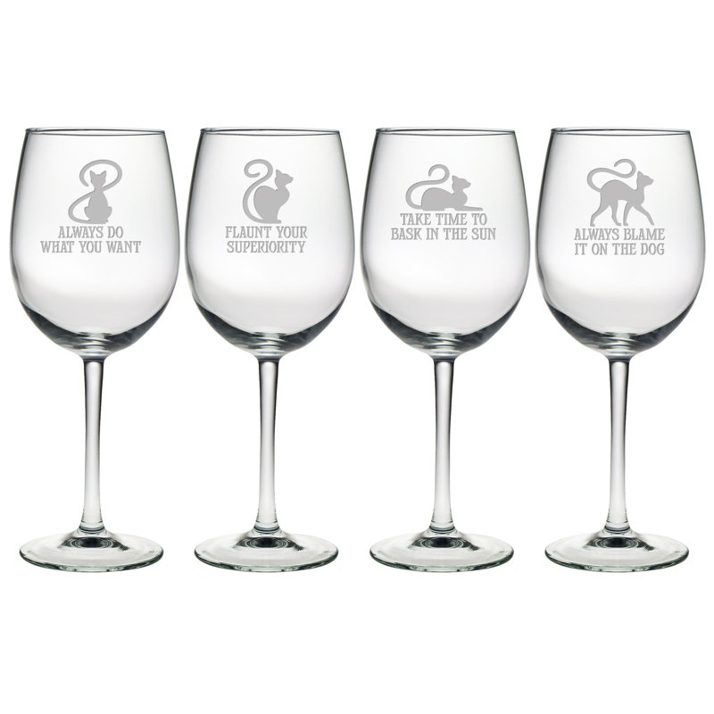 Cat Philosophy 19oz. Wine Glass Set