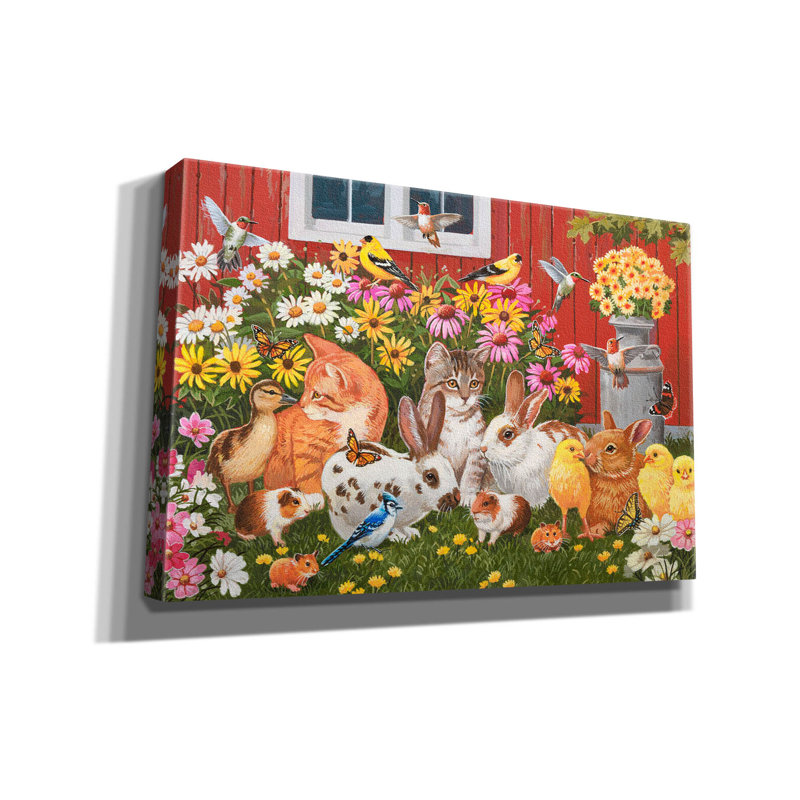 Ophelia & Co. «Little Farm Friends» par William Vanderdasson, art mural sur toile, 26 po x 18 po
