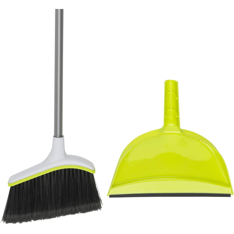 Casabella Upright Broom and Dustpan Set for Cleaning and Sweeping Home  Floors