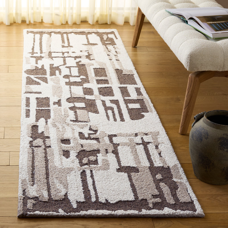Ebony 815 Hand Tufted Wool & Cotton Abstract Rug, Runner 2'3" x 8'