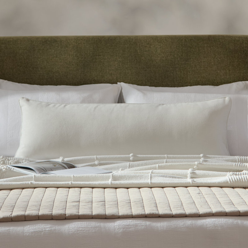 40x110cm Piped Edge Scatter Cushion Cover, Ivory