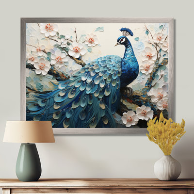 Flower Peacock S Vibrant Display I - Peacock Canvas Print Wall Art