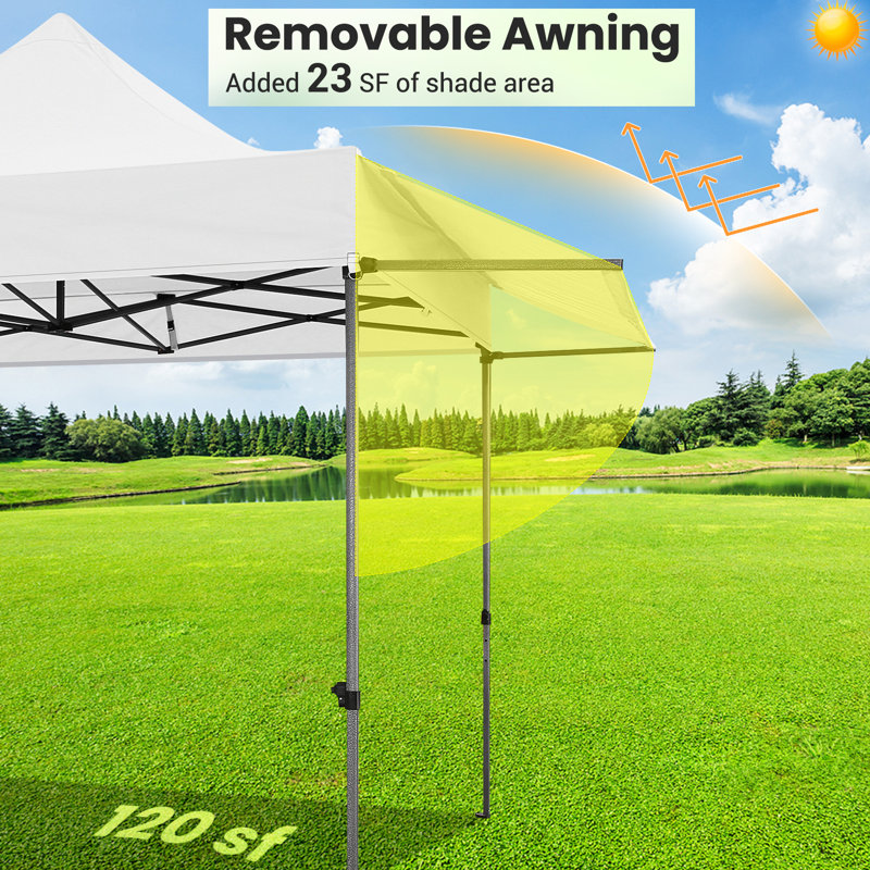 10'x10' Pop Up Canopy with Sidewalls, White