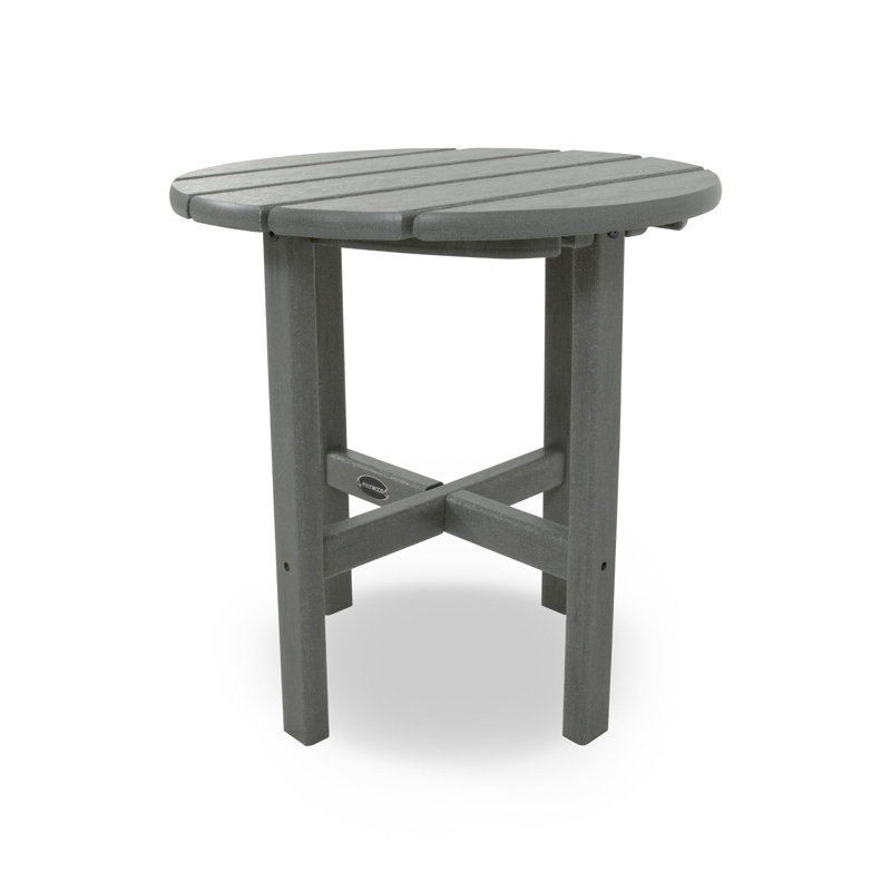 POLYWOOD Round 18" Side Table, Slate Gray