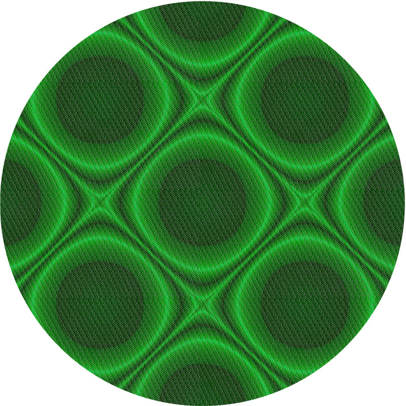 Tapis abstrait vert, Rond 4 pi