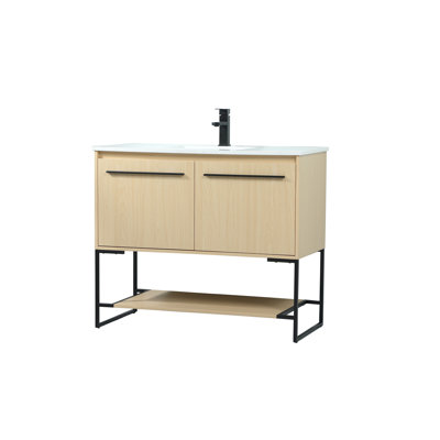 Rozell 40'' Single Bathroom Vanity with Engineered Marble Top