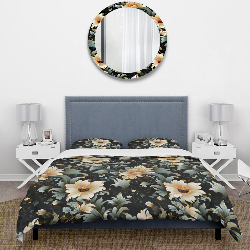 Classic Elegance Paisley Pattern I Floral Duvet Cover, King Duvet Cover + 2 King Shams