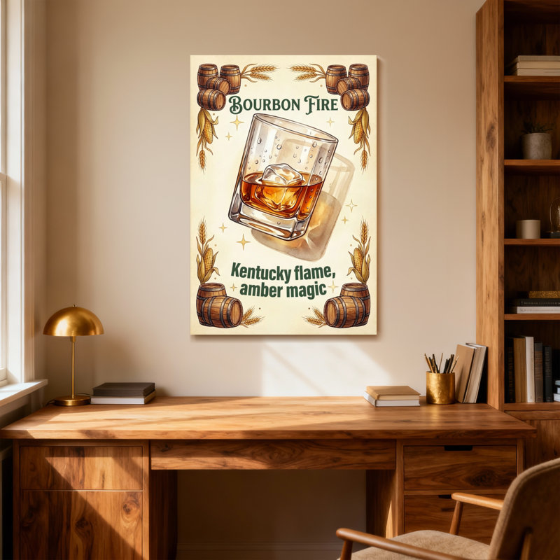 Fashion Bourbon Fire Kentucky Flame Amber Magic, H 18 po x l 12 po