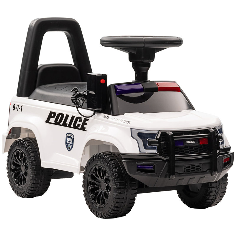 Voiture de police amovible à pousser dans le dossier, Blanc