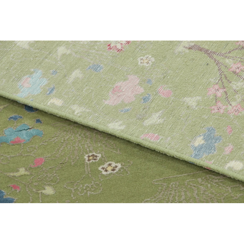 Modern Handmade Silk and Wool Area Rug