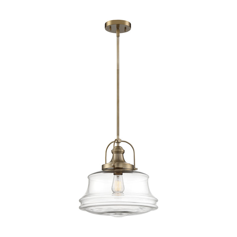 Luminaire suspendu simple à 1 lumière Elvis, Bronze brillant