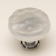 Glacier Square Knob, Polished Chrome, Bluish Gray, Round