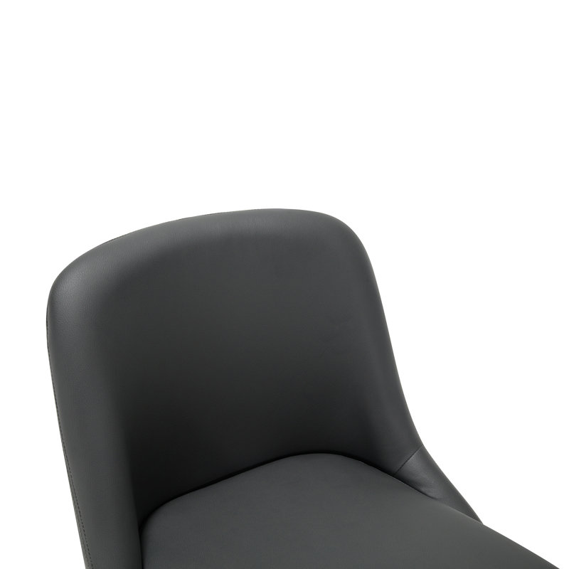 Ensemble de 2 tabourets de bar pivotants à hauteur de comptoir de 26 po avec pieds en bois massif, tabourets de bar de style campagne moderne pour îlot de cuisine et comptoir, similicuir gris foncé