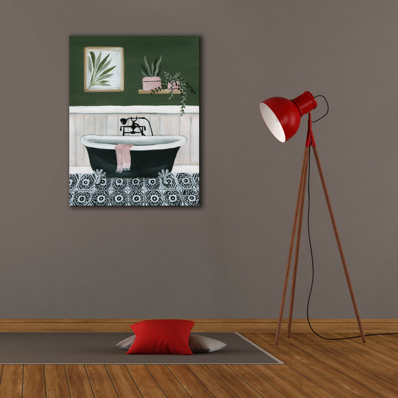 «Green Bathroom 1» par Yvette St. Amant, art mural sur toile, 12 po x 16 po, H 34 po x l 26 po x P 1,5 po
