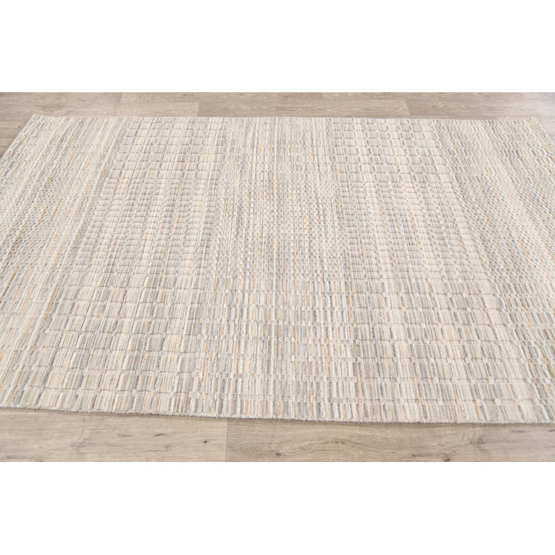 One-of-a-Kind 4'8" X 7'7" New Age Wool Area Rug in Grey