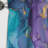 Turquoise And Purple Liquid Art III - Fractals Velvet Blackout Abstract Curtain - 1 Panel-107809330