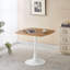 Ensemble de salle à manger 5 pièces de style Mid-Century moderne avec plateau en panneau de fibres à densité moyenne et piédestal en métal, 4 chaises-2066231294-2066231293