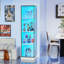 White 4-Tier Corner Display Cabinet with LED Lights & Magnetic Lock