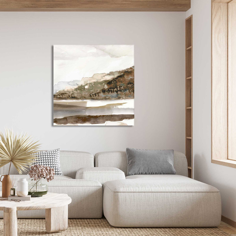 «Mountain Time» par Carol Robinson - Peinture, L 18 po x H 18 po, Toile tendue