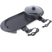 Kloudic Electric Grill 93'' Smokeless Non Stick Electric Grill & Panini  Press with Lid