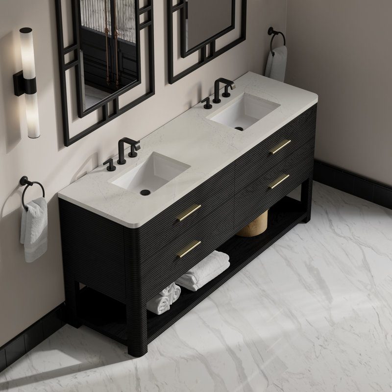 Meuble-lavabo double l 72 po Lucian, Siberian, 8" Widespread