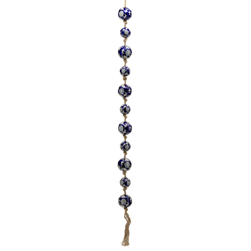 Hand Woven Porcelain Wall Hanging, Blue/Ivory