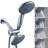 Modern wall-mounted shower system with thermostatic control and rainfall showerhead feature
