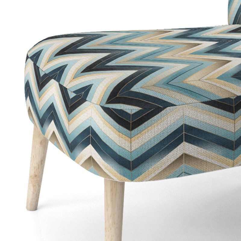 Chaise d'appoint large 27,5 po Roussel, Mélange de polyester bleu / or